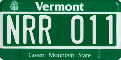 VT license plate NRR011