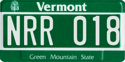 VT license plate NRR018