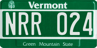 VT license plate NRR024