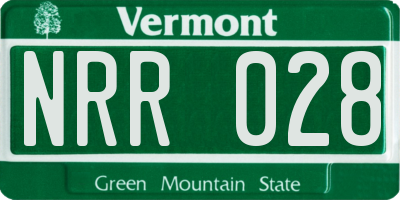 VT license plate NRR028