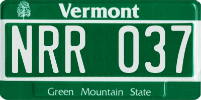 VT license plate NRR037