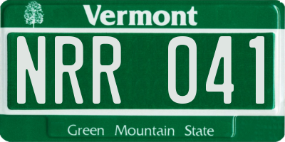 VT license plate NRR041