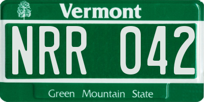 VT license plate NRR042