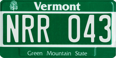 VT license plate NRR043