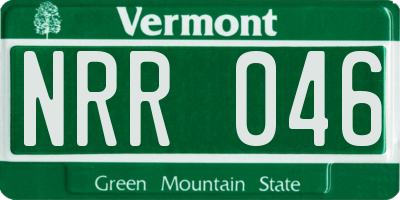 VT license plate NRR046