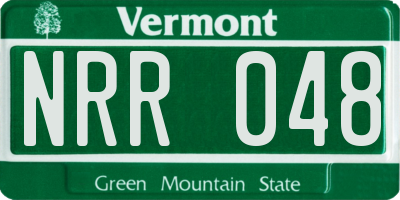 VT license plate NRR048