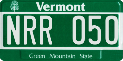 VT license plate NRR050