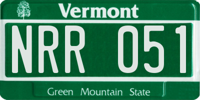 VT license plate NRR051