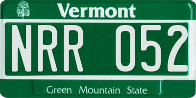 VT license plate NRR052