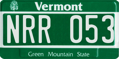 VT license plate NRR053