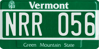 VT license plate NRR056