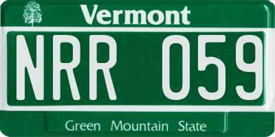 VT license plate NRR059