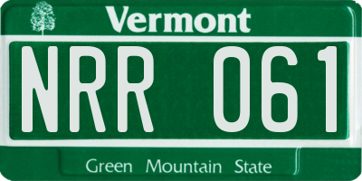 VT license plate NRR061