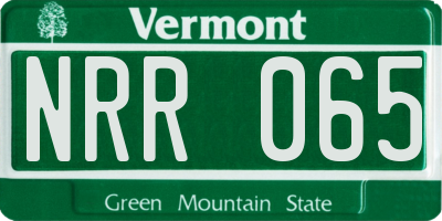 VT license plate NRR065