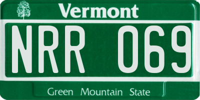 VT license plate NRR069