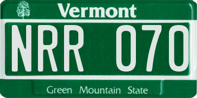 VT license plate NRR070