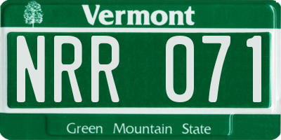 VT license plate NRR071
