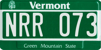 VT license plate NRR073