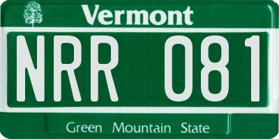 VT license plate NRR081
