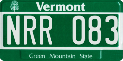 VT license plate NRR083