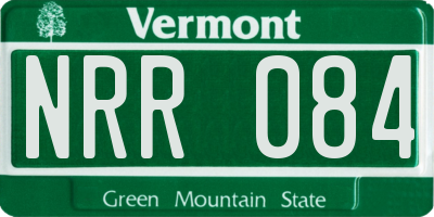 VT license plate NRR084