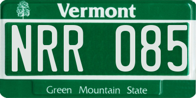 VT license plate NRR085