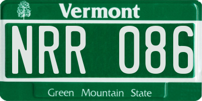 VT license plate NRR086