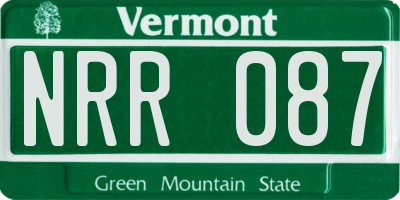 VT license plate NRR087