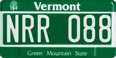 VT license plate NRR088