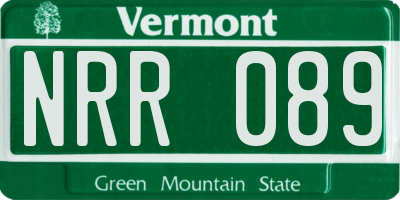 VT license plate NRR089