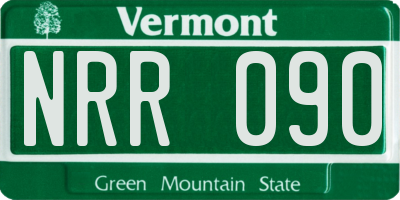 VT license plate NRR090