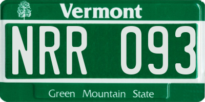 VT license plate NRR093