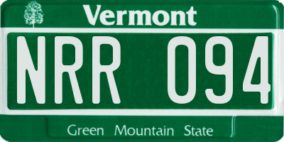 VT license plate NRR094