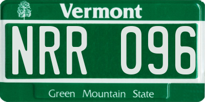 VT license plate NRR096