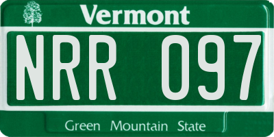 VT license plate NRR097
