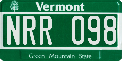 VT license plate NRR098