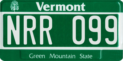 VT license plate NRR099