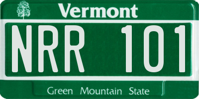 VT license plate NRR101