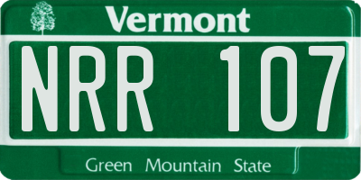 VT license plate NRR107