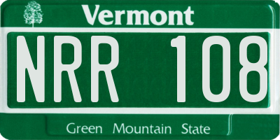VT license plate NRR108