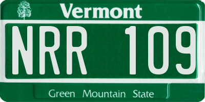 VT license plate NRR109