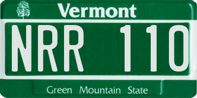VT license plate NRR110