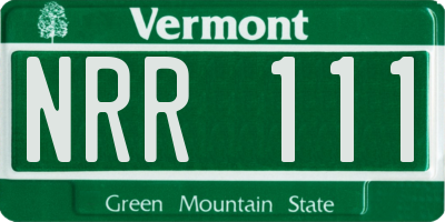 VT license plate NRR111