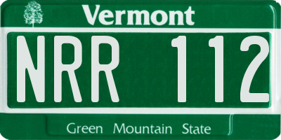 VT license plate NRR112