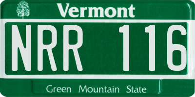 VT license plate NRR116