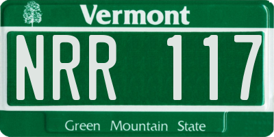 VT license plate NRR117