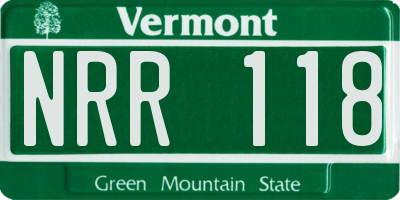VT license plate NRR118