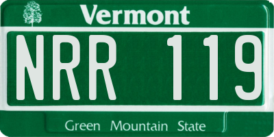 VT license plate NRR119