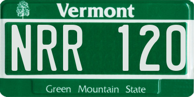 VT license plate NRR120