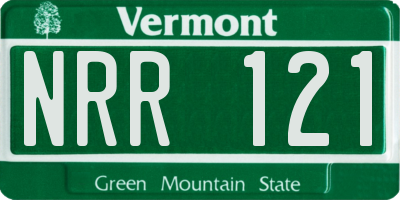 VT license plate NRR121